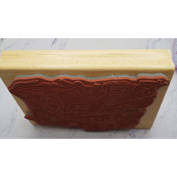 Fly Fishing Fish Collage Creative Impressions Wood Mounted Rubber Stamp - Picture 2 of 7